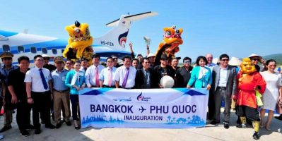 Chào đón 63 hành khách đầu tiên của Bangkok Airways đến đảo Phú Quốc