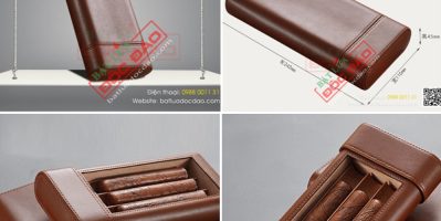 Bao da xì gà, bao da Cohiba loại 3 điếu cao cấp