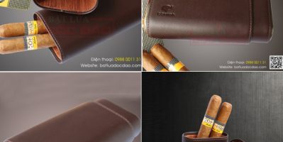 Bao da Cohiba đựng xì gà 3 điếu, quà tặng sếp