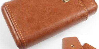 Quà tặng sếp: bao da đựng xì gà Cohiba màu nâu 3 điếu 5003L