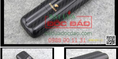 Bao da xì gà 2 điếu, màu đen Cohiba cao cấp