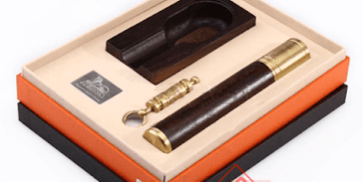 4 set gạt tàn xì gà, đục xì gà, ống đựng xì gà Lubinski