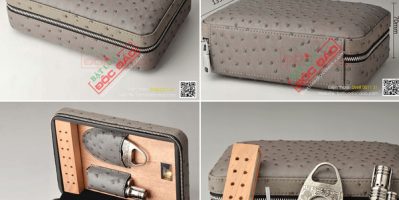 Set hộp bảo quản xì gà, bật lửa xì gà, dao cắt xì gà Cohiba S005