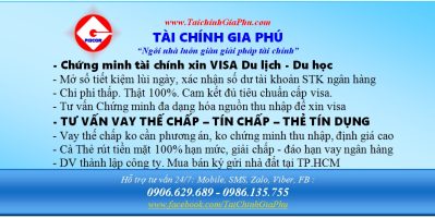 Chứng minh tài chính xin visa Du lịch – Du học giá rẻ