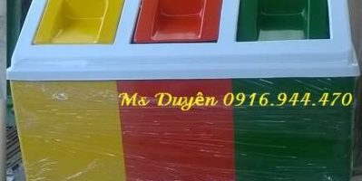 Thùng rác 3 ngăn, thùng rác phân loại rác thải, thùng rác composite 3 ngăn -0916.944.470