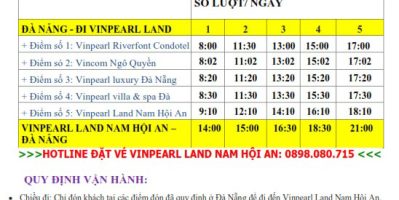 Lịch trình xe Bus Đà Nẵng Vinpearl Land Nam Hội An