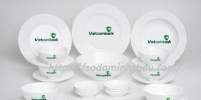 In chữ, logo lên bộ bát đĩa quà tặng