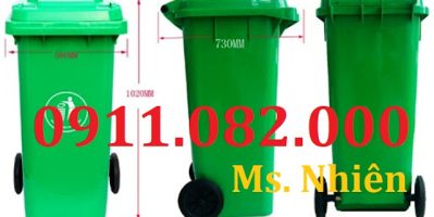 091108200- Bán thùng rác 240 lít giá rẻ- thùng rác màu xanh cam vàng