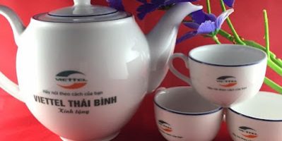 Công ty in logo lên ấm chén, in lên thủy tinh và gốm sứ