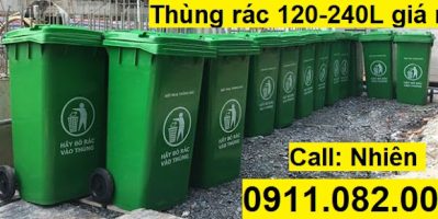 Nơi bán thùng đựng rác loại 120 lít 240 lít giá rẻ- thùng rác nhựa hdpe- lh 0911.082.000