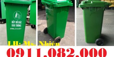 Bán thùng rác 240 lít giá rẻ tại Trà Vinh- thùng đựng rác bằng nhựa- lh 0911.082.000