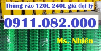 Bán buôn thùng rác 240 lít giá rẻ tại long an, tiền giang- lh 0911.082.000