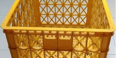 Sóng nhựa hở 8 bánh xe, sọt nhựa rỗng HS022, sọt rỗng công nghiệp 8 bánh, sọt nhựa rỗng đựng hàng