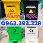 Thùng rác đạp chân y tế, thùng rác y tế nhựa HDPE, thùng rác bệnh viện