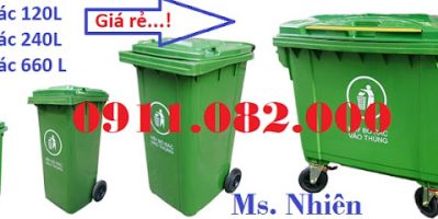 Thùng rác 240 lít sỉ giá rẻ tại hậu giang -lh 0911082000- Nhiên
