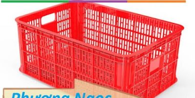 Sóng nhựa hở HS014, sọt nhựa rỗng công nghiệp, sọt nhựa đựng hàng hóa, thùng nhựa rỗng