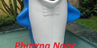 Thùng rác hình con cá heo, thùng rác công cộng, thùng rác cá heo, thùng rác con vật