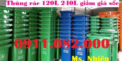 Thùng rác 240 lít giá rẻ tại cà mau- thùng nhựa 240 lít- lh 0911082000