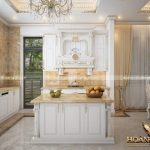 Sức hút của mẫu tủ bếp tân cổ điển sơn trắng đầy thanh lịch