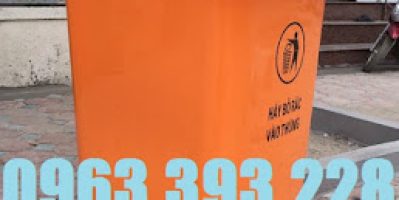 Thùng rác nắp kín 240 Lít, thùng rác nhựa HDPE, thùng rác công cộng 2 bánh xe