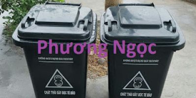 Thùng rác y tế 60 lít nắp kín, thùng phân loại rác y tế có bánh xe, thùng rác nhựa HDPE