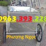 Xe gom rác inox, xe gom rác đẩy tay, thùng rác inox 3 bánh xe, xe thu gom rác thải