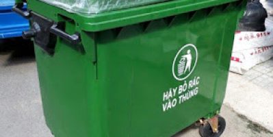 Xe gom rác nhựa 660 Lít, xe rác nhựa 4 bánh xe, thùng rác 660L nhựa HDPE