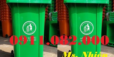 Phân phối thùng rác 120 lít giá rẻ, thùng rác 120 lít màu xanh, cam, vàng, thùng rác 2 bánh xe- lh 0