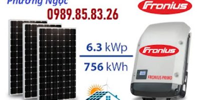 Thi công trọn gói hệ thống điện mặt trời hòa lưới 6,3 KW 01 pha, combo hệ thống điện mặt trời