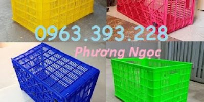 Sọt nhựa rỗng đựng hàng có bánh xe, sóng nhựa hở 5 bánh, sọt nhựa công nghiệp