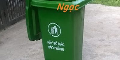 Thùng rác công nghiệp 120L, thùng rác 2 bánh xe nhựa HDPE, thùng rác 120L nắp kín