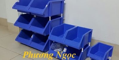 Kệ nhựa đựng linh kiện, khay nhựa chống tầng, kệ dụng cụ xếp chồng