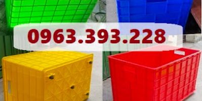 Thùng nhựa đặc có bánh xe, sóng nhựa công nghiệp 5 bánh xe, thùng cỡ lớn