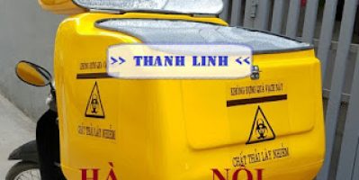 Thùng chở chất thải y tế nguy hại trên xe máy, thùng chở chất thải y tế lây nhiễm trên xe máy, thùng