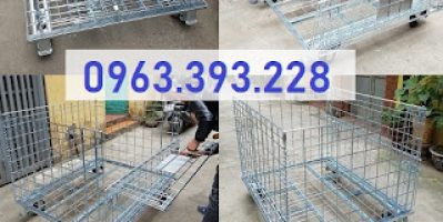 Lồng trữ hàng, lồng thép, lồng sắt, lồng chứa hàng có bánh xe, sọt lưới đựng hàng