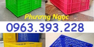 Sọt nhựa 5 bánh xe, sọt nhựa công nghiệp kéo hàng, sóng nhựa hở có bánh xe