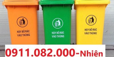 Cung cấp thùng rác 660 lít giá rẻ tại vĩnh long- thùng rác màu xanh, cam -lh 0911082000