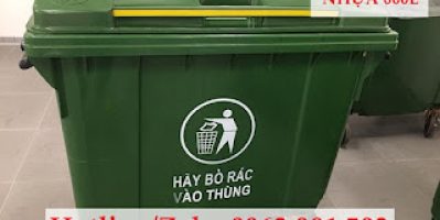 Thùng rác nhựa 660L 4 bánh xe