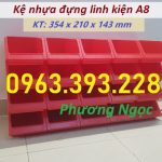 Khay nhựa A8 đựng ốc vít, kệ nhựa chống tầng, khay linh kiện, kệ dụng cụ A8