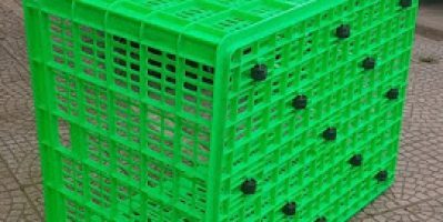 Sọt nhựa 26 bánh xe HS015, sóng nhựa hở, thùng nhựa rỗng