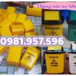Thùng rác cho xe tiêm, thùng rác nắp lật 5L, thùng rác bập bênh 5L