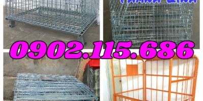 Lồng sắt mạ kẽm, lồng trữ hàng, lồng thép trữ hàng, lồng có bánh xe, lồng sắt đựng hàng