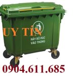 Xe gom rác nhựa công nghiệp, Thùng rác 660l, thùng rác công nghiệp, thung rac