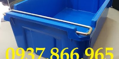 Thùng nhựa A2 đựng thủy hải sản thiết kế quai sắt, thùng nhựa xếp chồng A2, hộp nhựa đặc