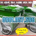 Xe thu gom rác công nghiệp, xe thu gom rác nhựa, xe rác 660L