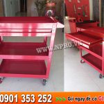 Xe đẩy 4 ngăn đựng đồ nghề có 1 ngăn kéo khoá