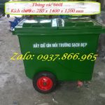Thùng rác tại hà nội,thùng rác composite, thùng rác công nghiệp, xe gom rác 660l composite