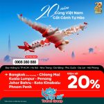 Kỷ niệm 20 năm hành trình ưu đãi giảm 20% giá vé từ hãng Air Asia