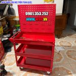 Xe đẩy 3 ngăn kèm bảng treo kết hợp khay linh kiện