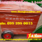 Xe gom rác 660 lít , thùng rác 660l có 03 bánh đúc